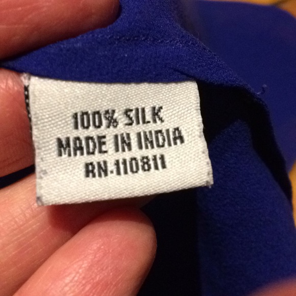 Yoana Baraschi Blue Sheer Silk Ruffle Blouse - Picture 3 of 4